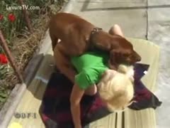 Skinny youthful blonde getting screwed by an beast outdoors